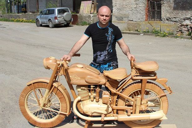 russian wooden motorcycle