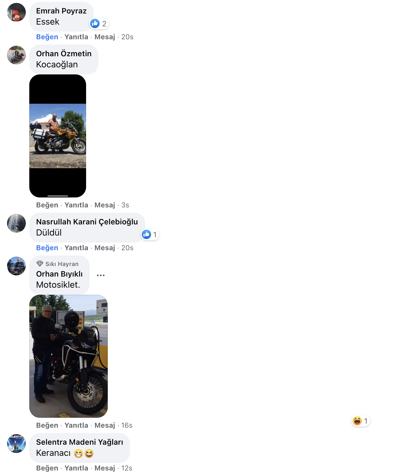 Motosikletinize ne ad verdiniz?