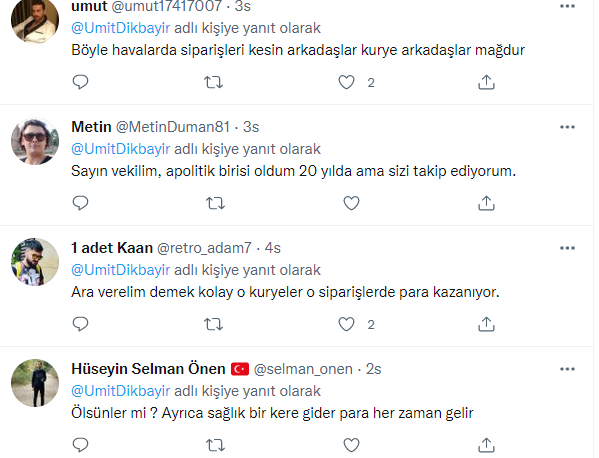 motokurye destek mesajı