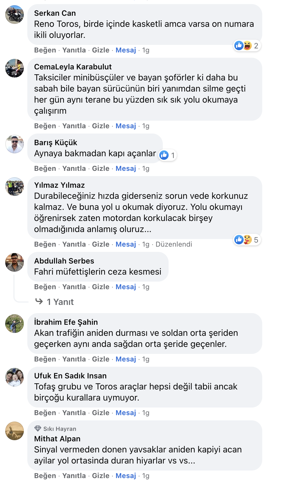 Trafikte sizi en çok korkutan durum nedir
