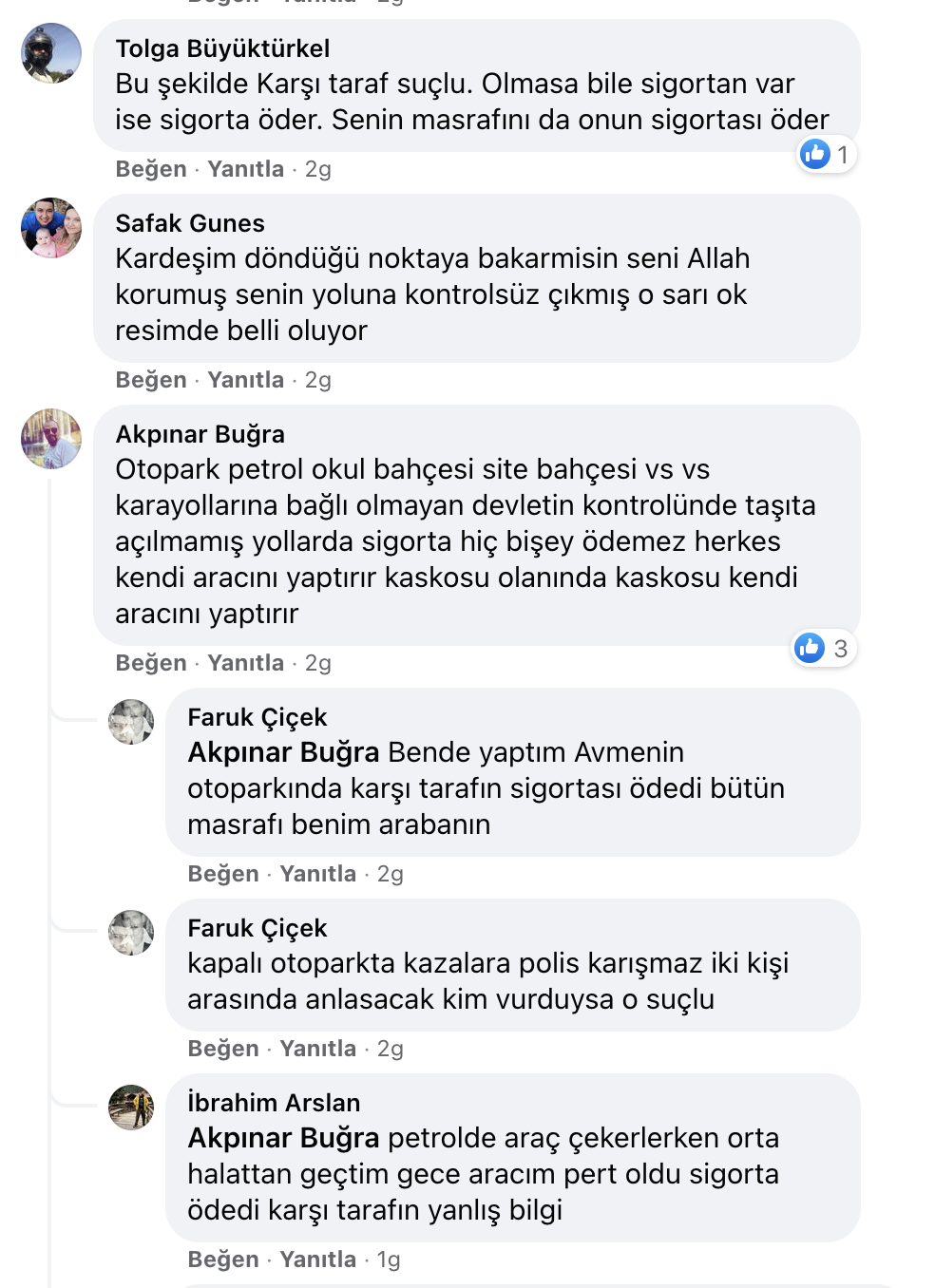 otopark kazası sigorta maliyeti