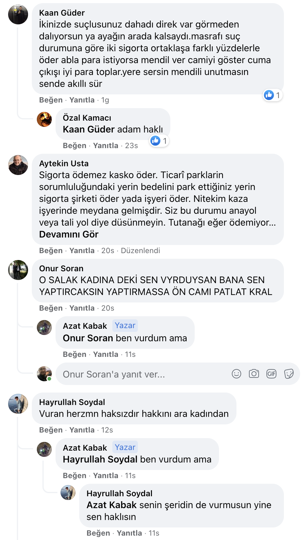 otopark kazasında sigorta durumu