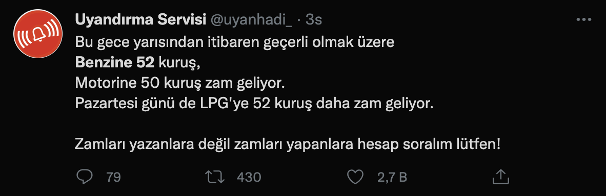 Zamları yazanlara değil zamları yapanlara hesap soralım l&uuml;tfen!