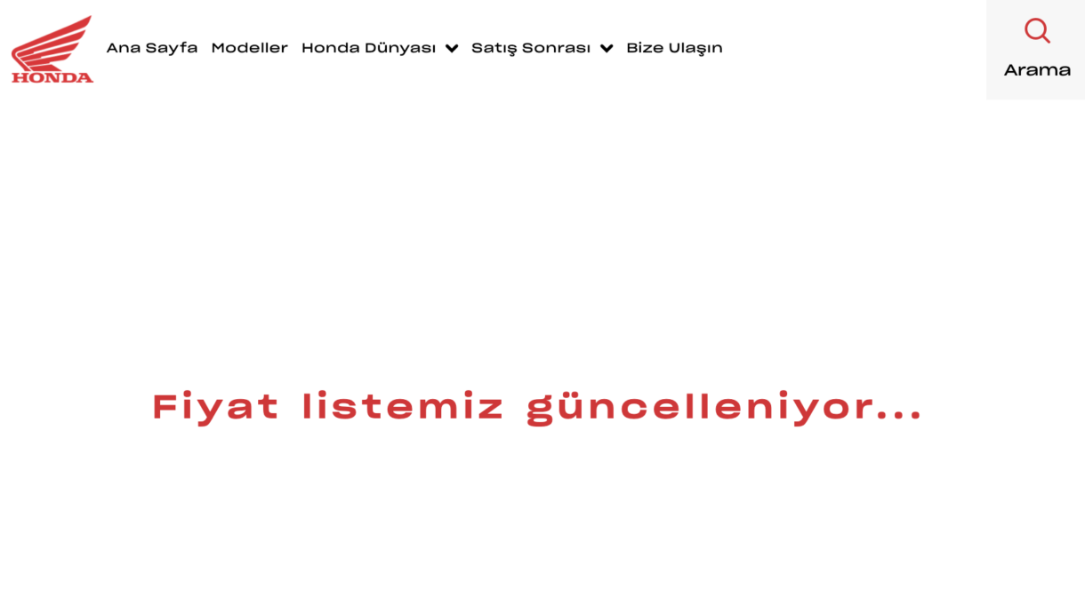 honda motor fiyatları g&uuml;ncelleniyor