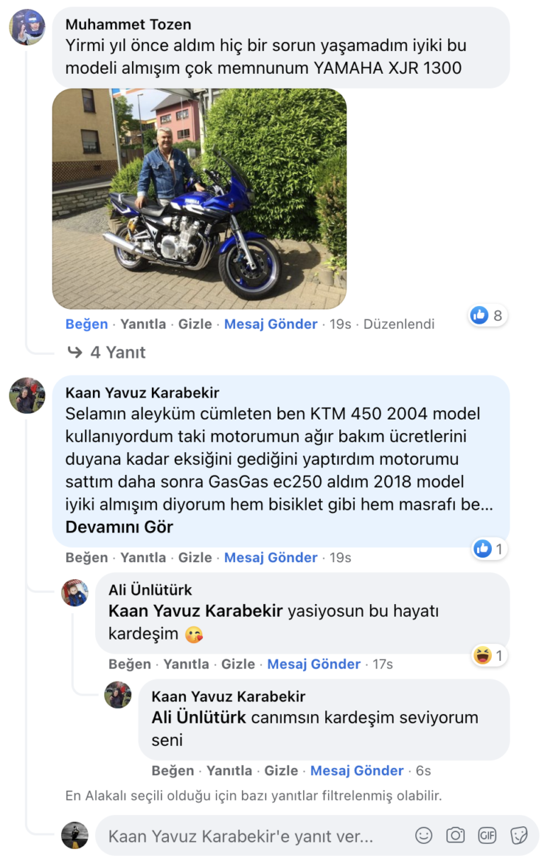motosikletinizden memnun musunuz?