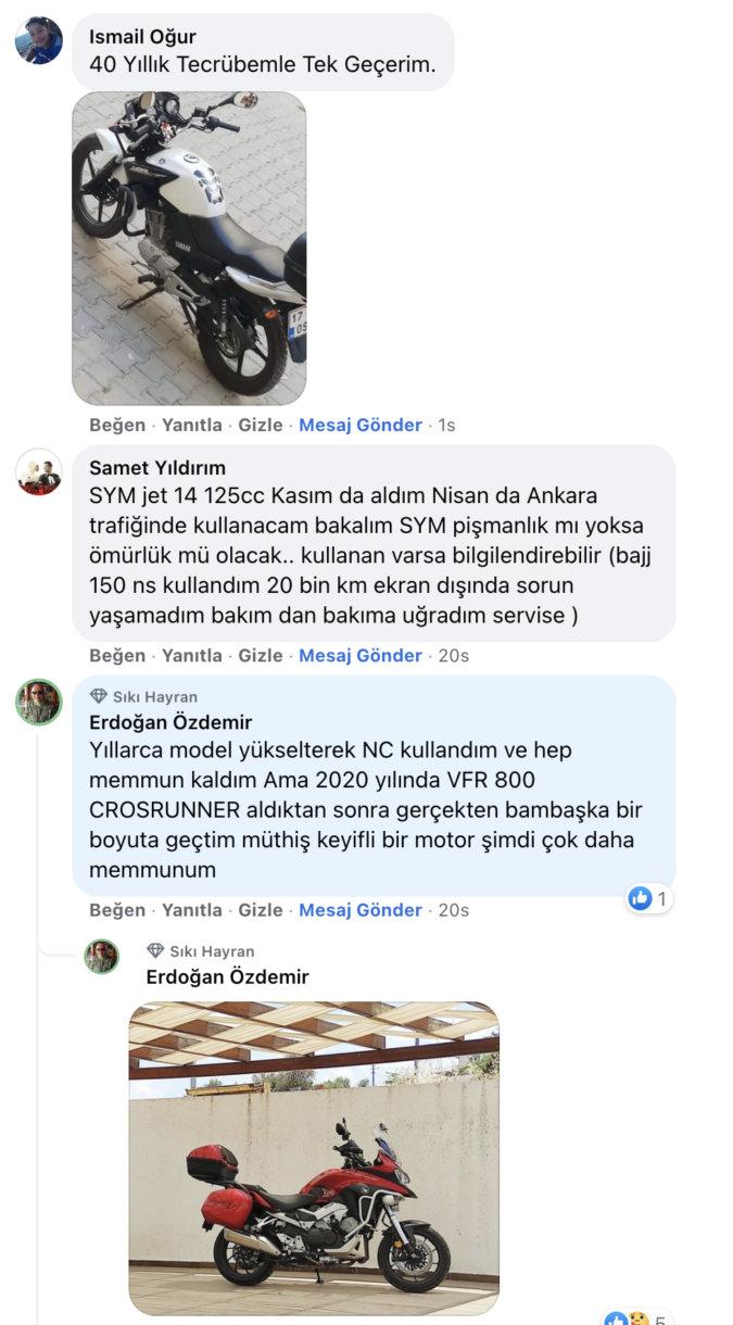 motosikletinizden memnun musunuz?