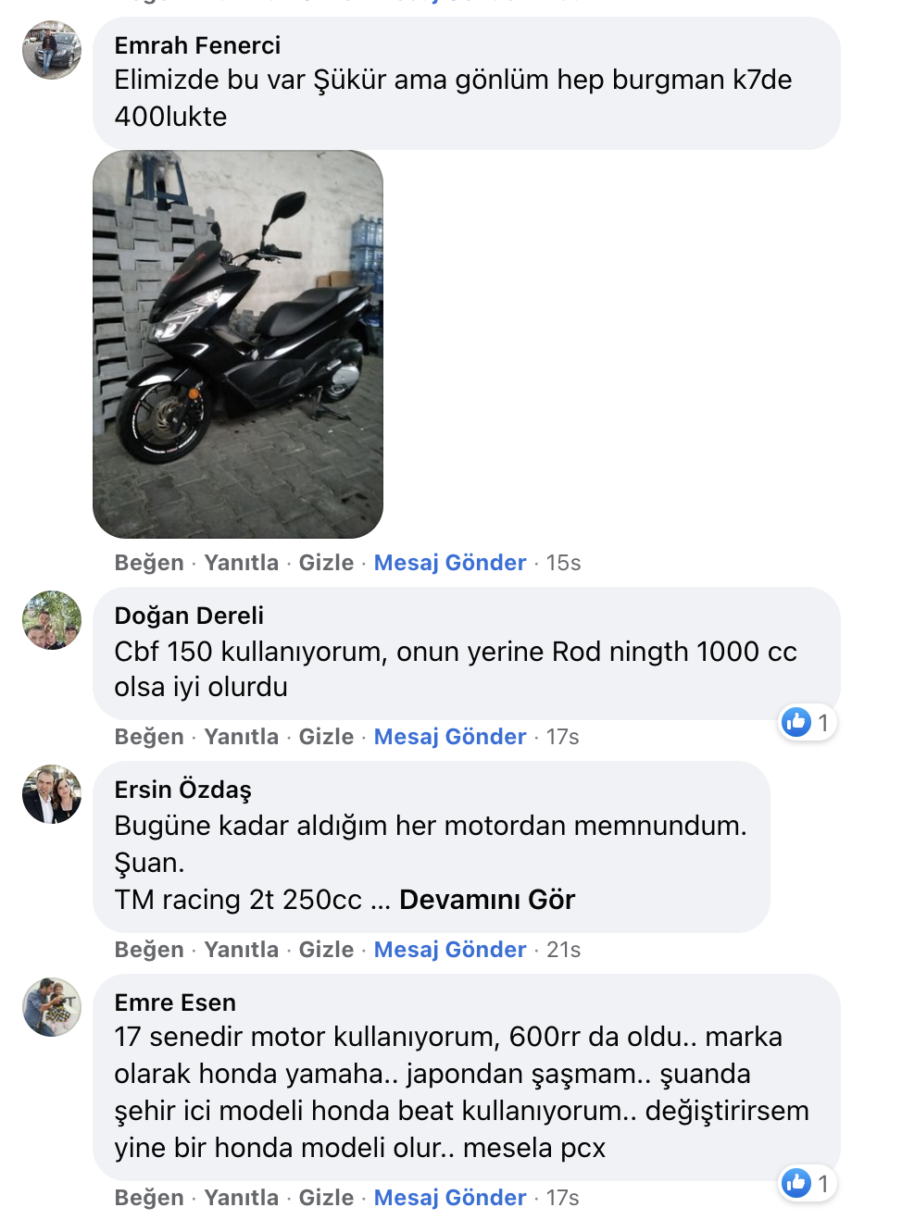 motosikletinizden memnun musunuz?