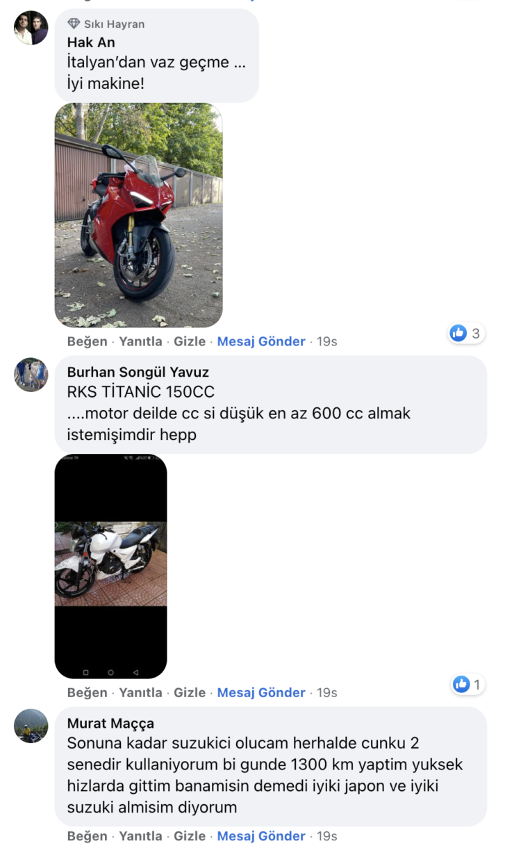 motosikletinizden memnun musunuz?