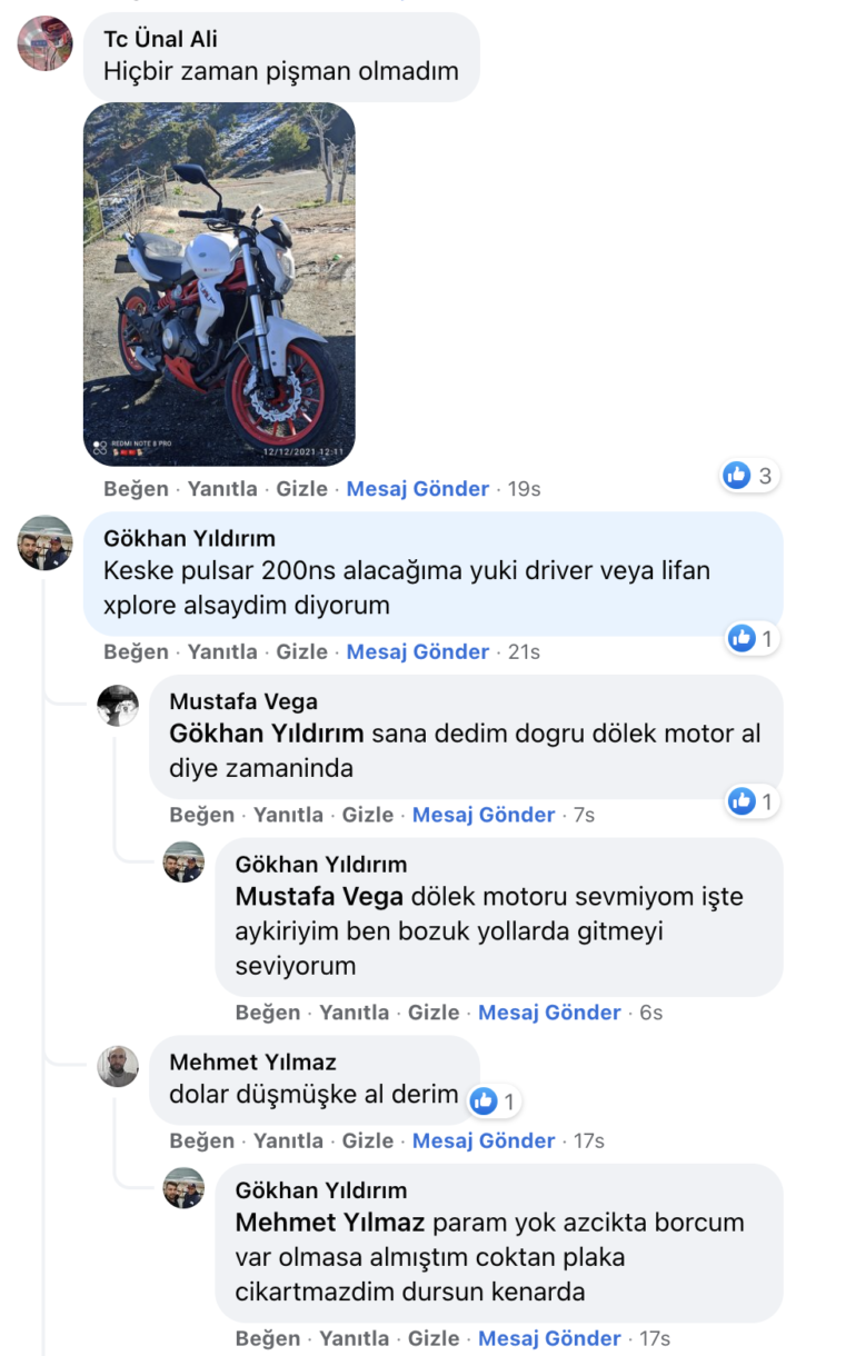 motosikletinizden memnun musunuz?