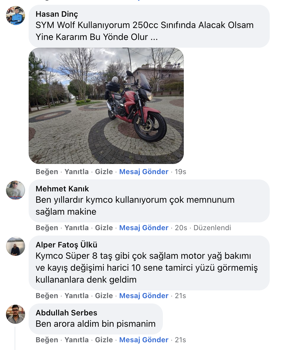 motosikletinizden memnun musunuz?