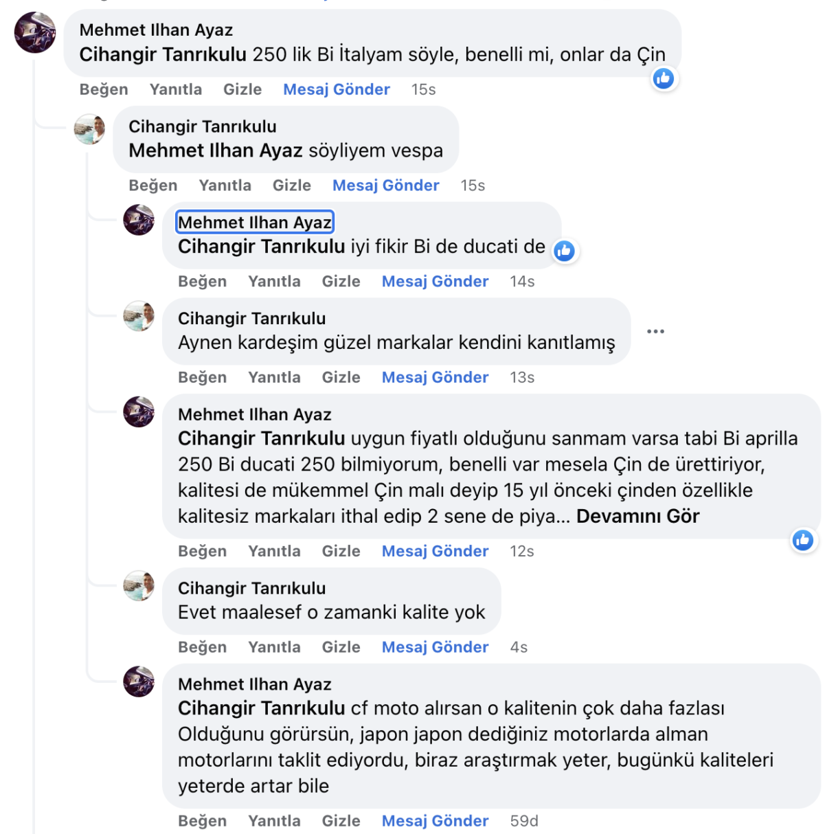 250cc motosiklet tavsiyesi