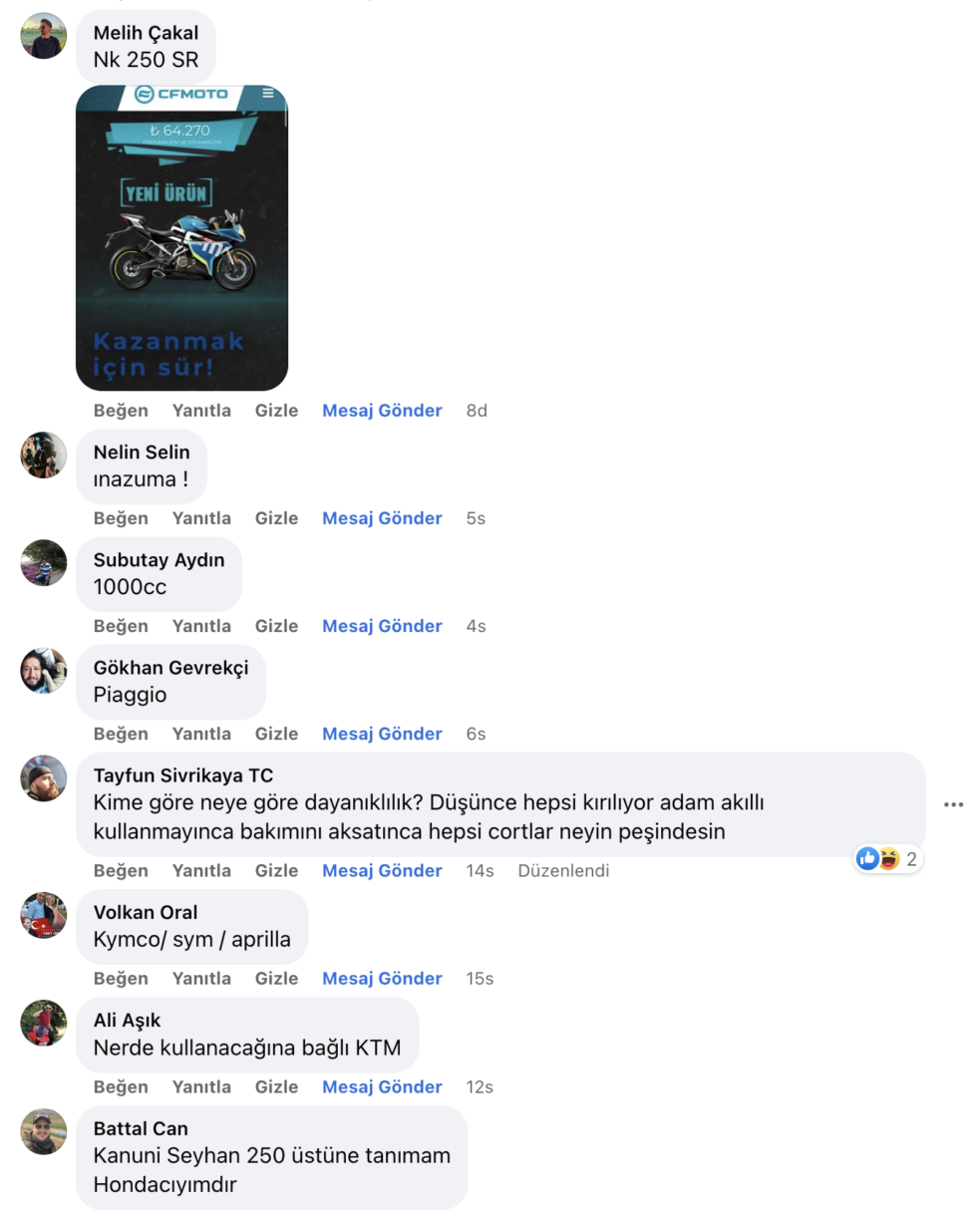 250cc motosiklet tavsiyesi