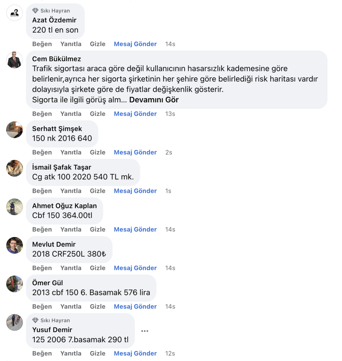 trafik sigortası ka&ccedil; lira
