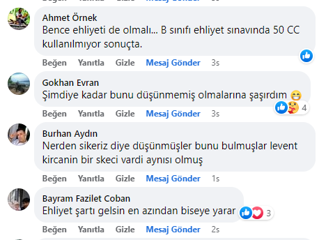 50cc Motosiklete Sigorta Konusunda Son 12 Saatin İlginç Yorumları
