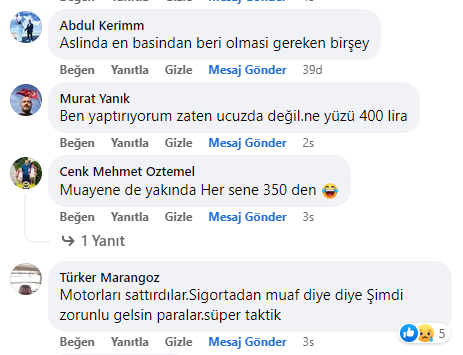 50cc Motosiklete Sigorta Konusunda Son 12 Saatin İlginç Yorumları