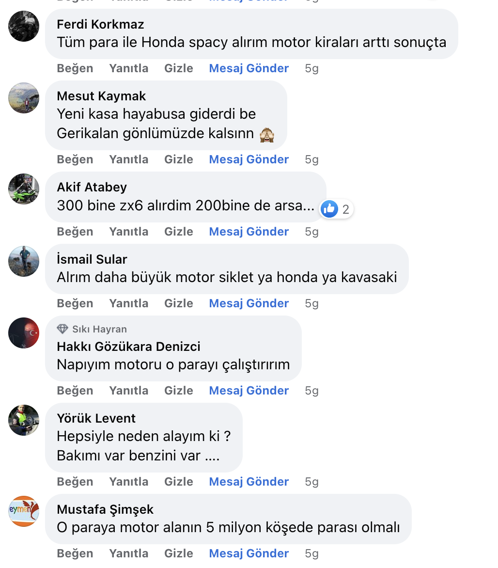 500.000 TL nakit paranız olsa motosiklet alır mısınız? Diye sizlere sorduk!