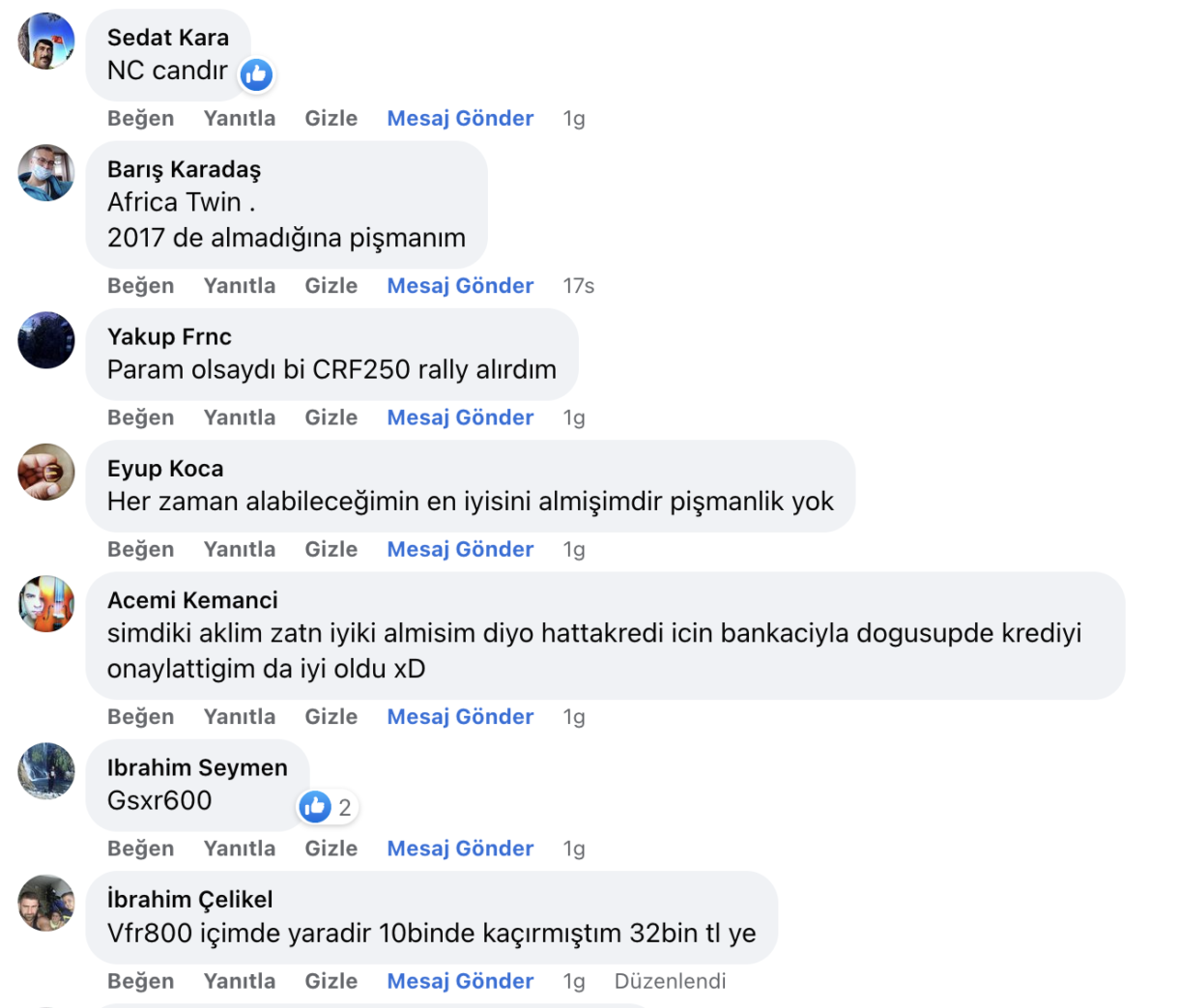 hangi motosikleti alırdınız?