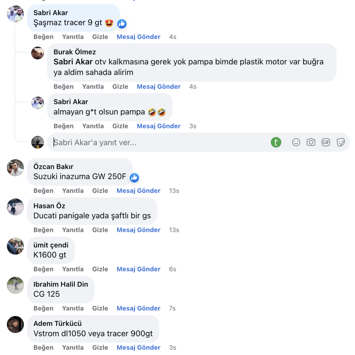 Diyelim ki; &Ouml;TV Kaldırıldı, vergiler sıfırlandı. ilk alacağınız motosiklet modeli hangisi olurdu?