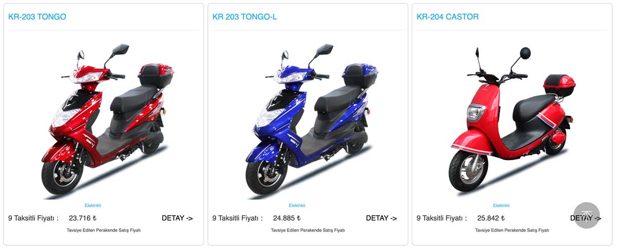 Kral Motosiklet, modelleri