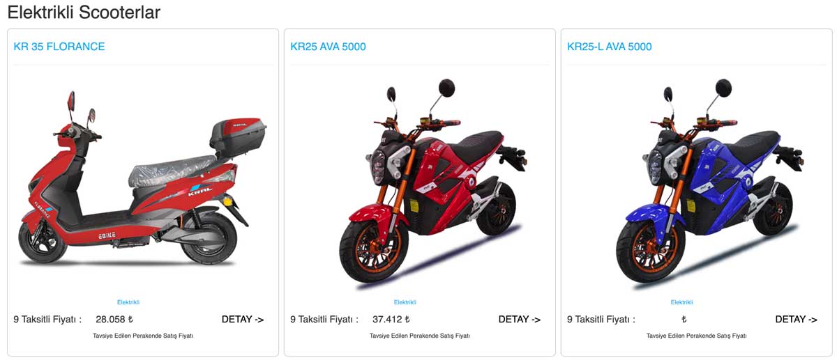 Kral motosiklet fiyatları, kral motosiklet modelleri
