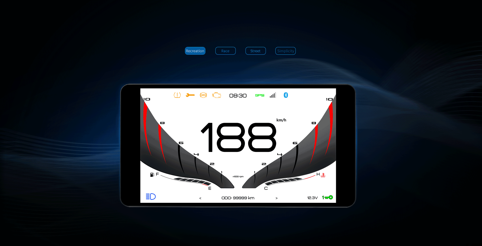 TFT RENKLİ LCD EKRAN
Zontes 350E, gündüz ve gece modları var