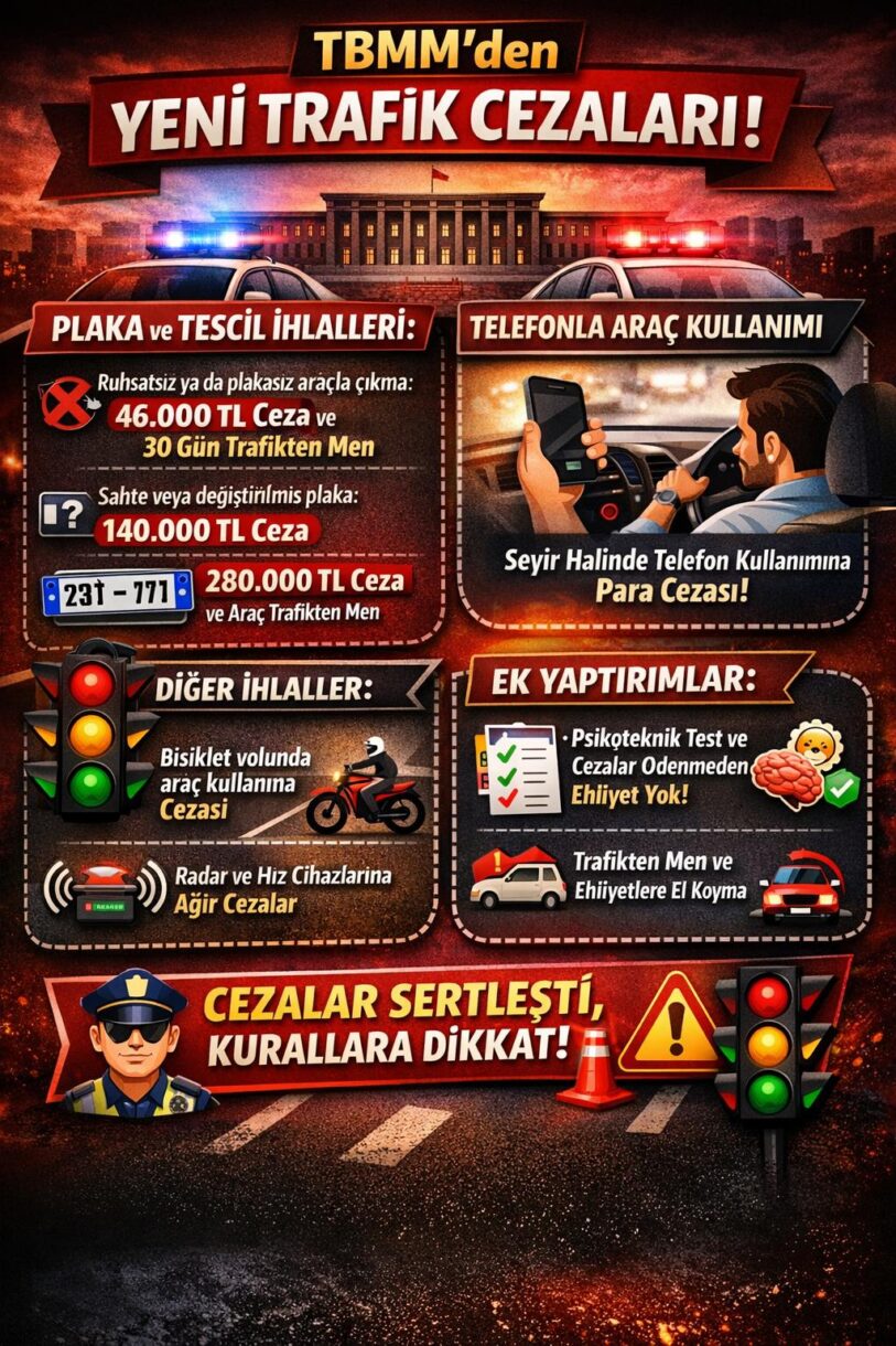 TBMM&rsquo;den yeni trafik d&uuml;zenlemesi: Cezalar sertleşti