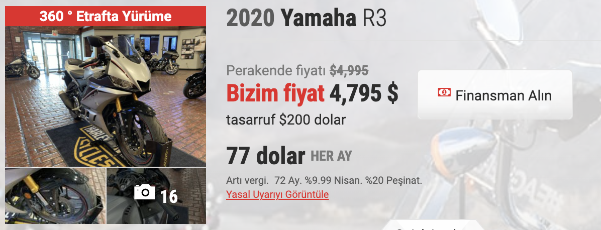 yamaha R3 price amerika