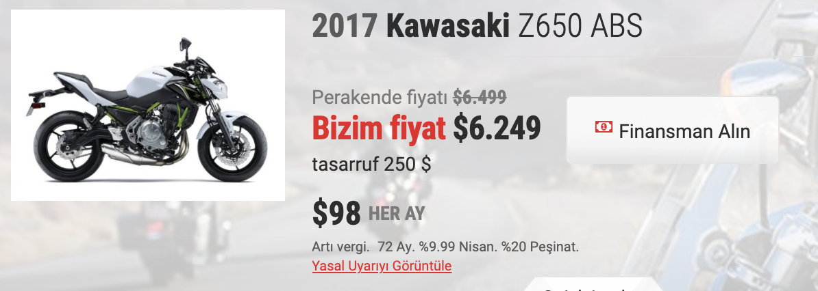 Kawasaki z650 ABS
