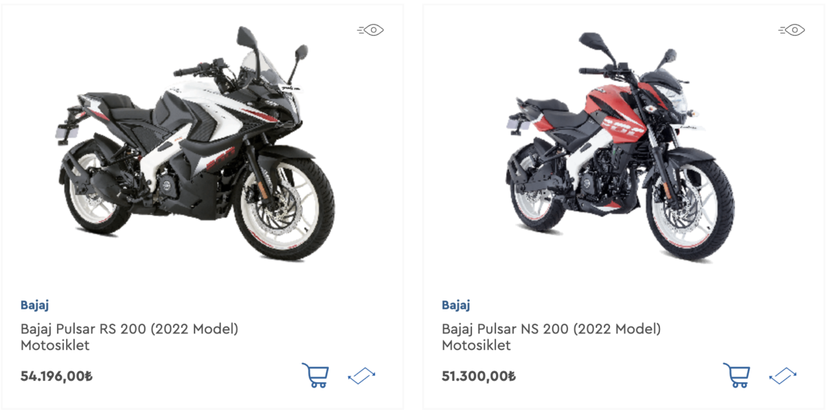 Bajaj Motosiklet Fiyatları, Şubat 2022