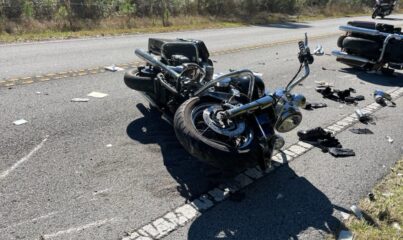 What is the most common type of accident caused by motorcyclists?